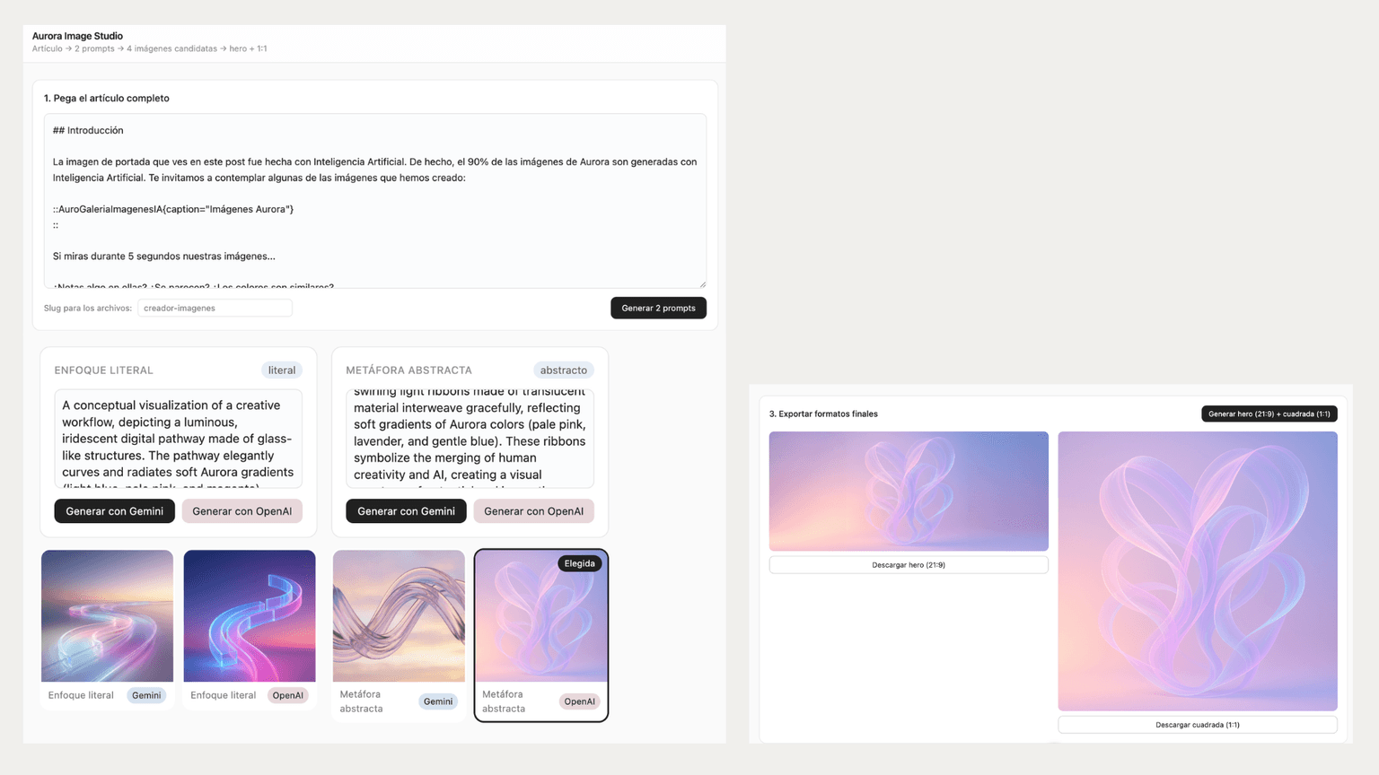Proyecto de Claude con el contexto de marca de Aurora