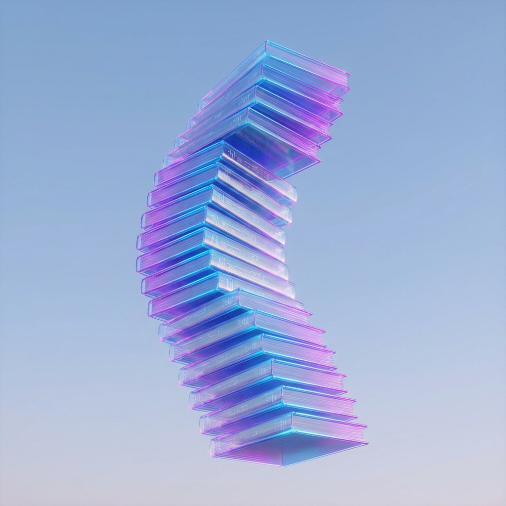 Torre de libros de vidrio